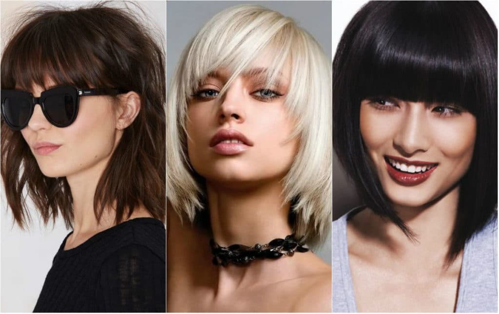 Coupes de cheveux aux épaules avec une frange (50 photos)